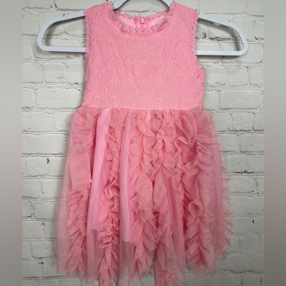 Pink princess barbie layered tulle sleeveless‎ Dress For Toddler Girls, sz M